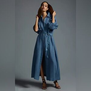 The Mona Tie-Waist Shirt Dress by Maeve: Linen Edition